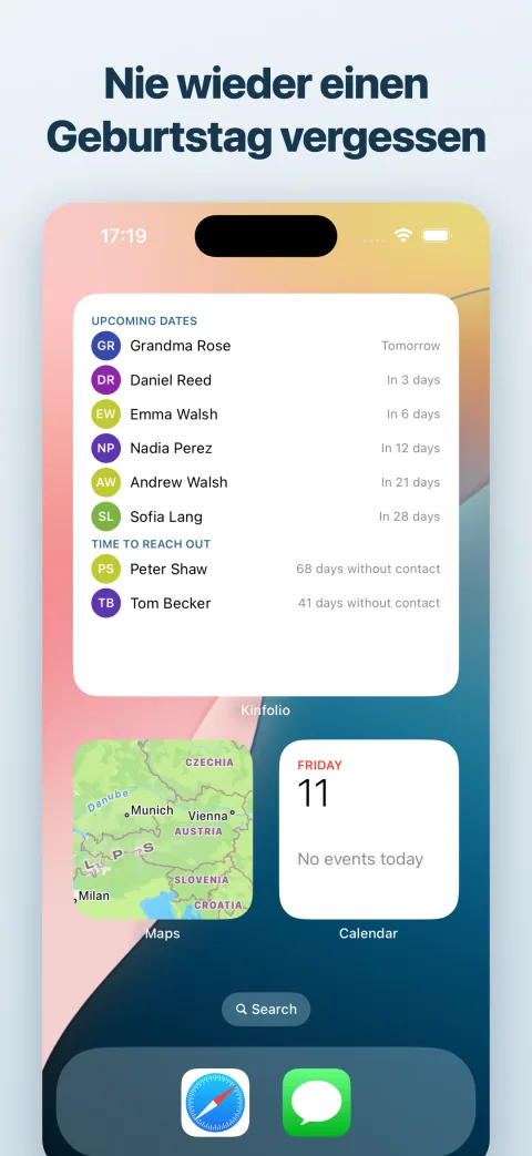 Widget auf dem Home-Bildschirm